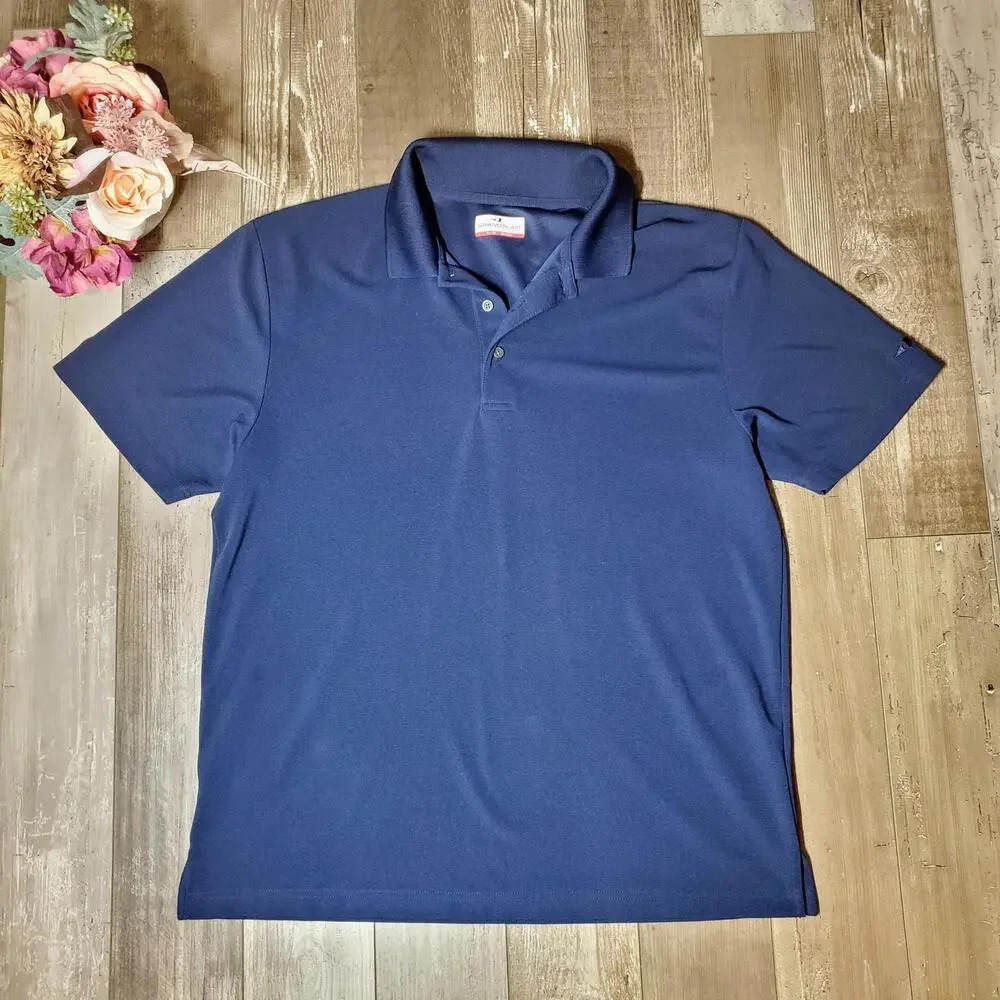 Grand Slam Men's Blue Ribbed Polo Size XL